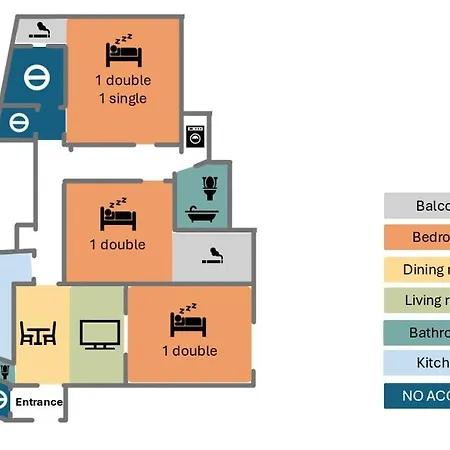 Spacious 3br 1,5bt With 2 Balconies 公寓 *