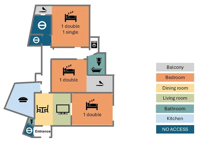 Apartment Spacious 3br 1,5bt With 2 Balconies